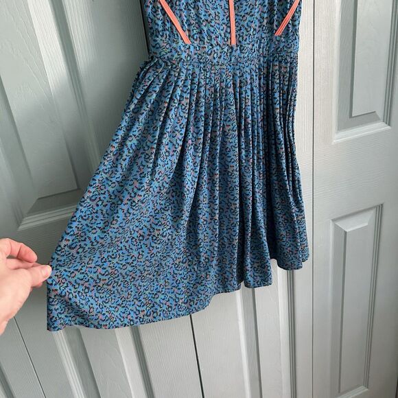 Cooperative Y2K Babydoll Mini Dress 0 Abstract Rave Sleeveless Back Cutout - Picture 3 of 9